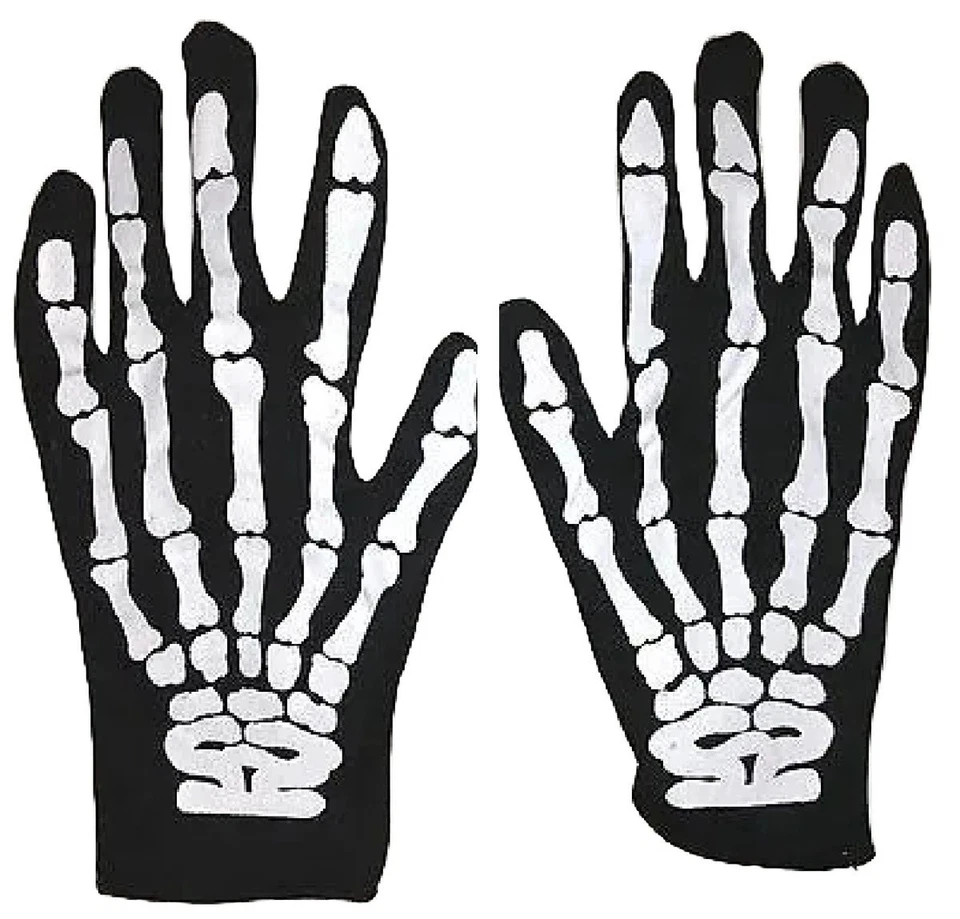 S/M 哥特朋克摇滚 SKELETON 手骨手套 Cosplay 万圣节服装 配件 — 第 3/3 张图片