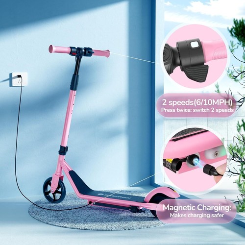 Electric Scooter 6 to10MPH 150W Motor 2 Speeds Adjustable LED Lights for Kids   - Picture 4 of 8
