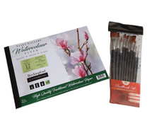 Vesey Gallery Bockingford acquerello set di pennelli carta da stampa a caldo e artista.