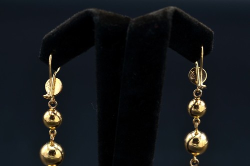 Ladies 18K Rose Gold Mid Century Dangler Earrings - Picture 3 of 5
