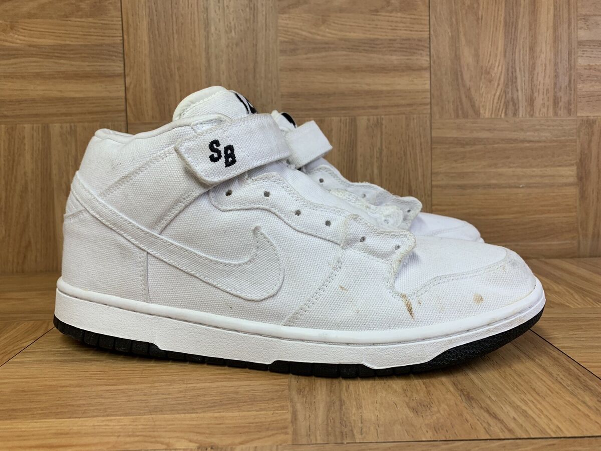 RARE🔥 Nike SB Dunk Mid Tokyo White All White Sz 9 314383 RARE🔥 Nike SB Dunk Mid Tokyo White All White Sz 9 314383