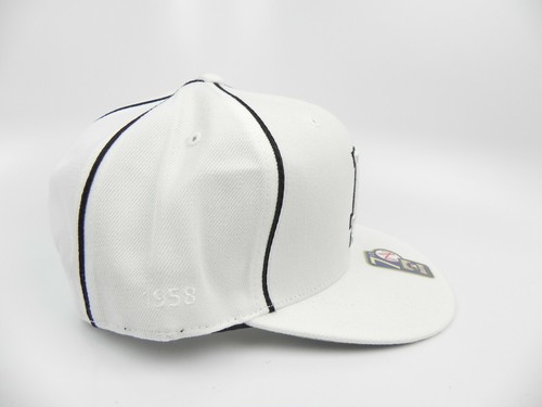 SOMBRERO GORRA CON AGUJA AMERICANA LOS ANGELES DODGERS BLANCO A RAYAS DE COLECCIÓN TAMAÑO AJUSTADO DE NUEVO - Imagen 7 de 10