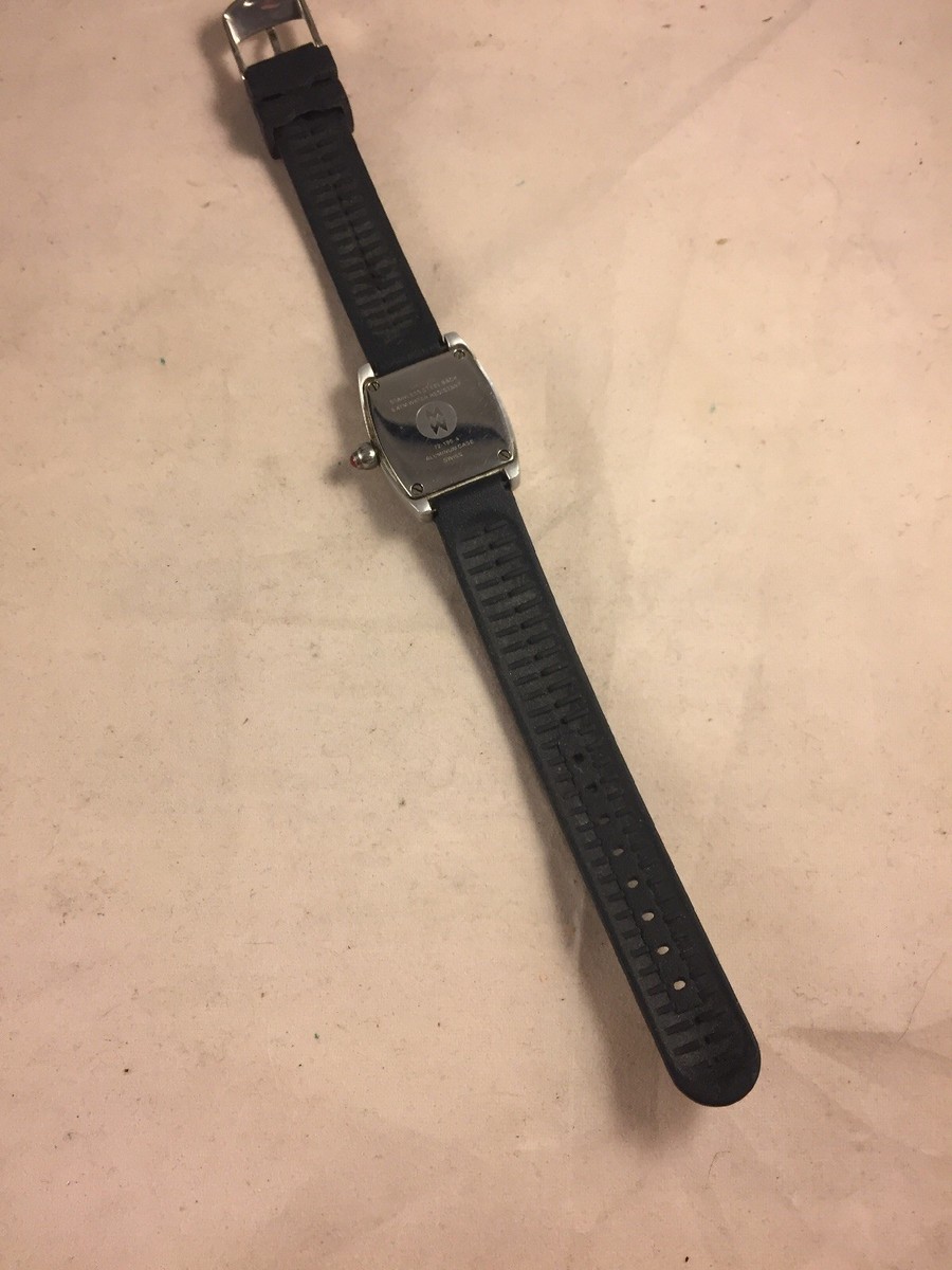 Rare Michele Urban Mini Aluminum White Dial Black Band Watch  display picture 3