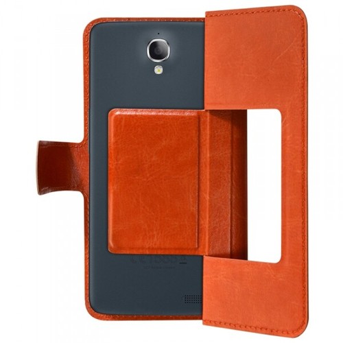 Housse Coque Etui économies S-view Universel XL Couleur Orange pour SFR StarXtrem