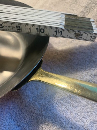 Paul Revere Ware 10,5" Skillet Pan Solid Copper Stainless Brass Handle 1801 - Bild 7 von 21