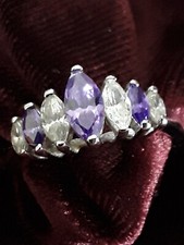 925 sterling silver Amethyst Topaz Gemstone rins size 9