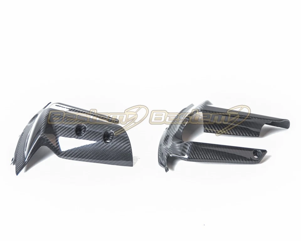 Soportes guardabarros delanteros de fibra de carbono Triumph Rocket III 20-21 sarga resistente a los rayos UV Foto 2 de 4