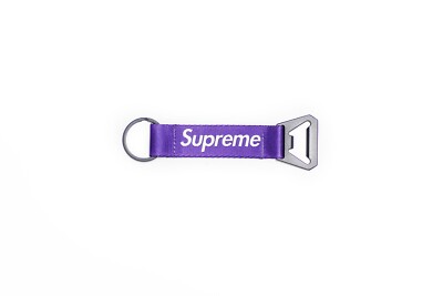 Supreme Purple Webbing Bottle Opener Keychain FW21