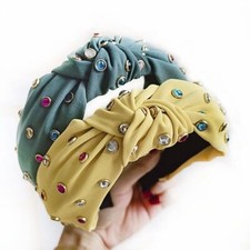 Boho Rhinestones Hairbands Cotton Knotted Headbands Women Hair Accessories 1pc S