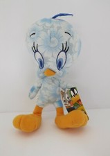 Rare Floral Pattern Baby Blue Tweety Bird Plush Stuffed Animal With Tags