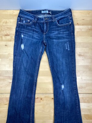 Anchor Blue Womens Daisy Boot Cut Jeans Stretch Low Rise