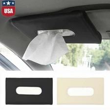 Car Tissue Box Cover Towel Sun Visor Paper Napkin Case Holder Organizer Storage