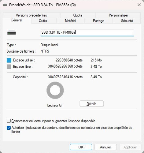 SSD 3.84To 3.84Tb Samsung MZ-7LM3T8N PM863a SATA3 6Gbps (aka environ ≈ 4To 4Tb) - Afbeelding 3 van 4
