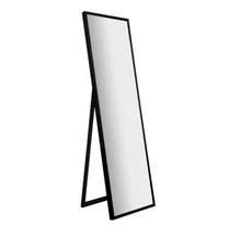Framed Black Floor Free Standing Mirror with Easel 16"x57" by Gallery Solutions