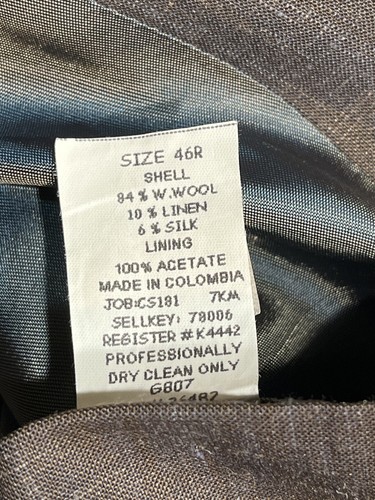Kenneth Cole Reaction SZ 46R Men’s Brown/Blue Sheen Wool 84% /Linen /Silk Coat - Picture 9 of 11