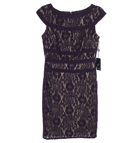 ADRIANNA PAPELL- Lace Sheath Dress Floral Purple Cocktail Mini | eBay