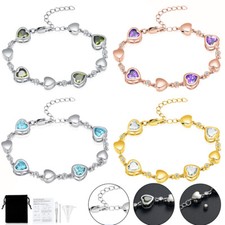 Urn Bracelet for Ashes Heart Cremation Jewelry for Ashes Urn Cremation Bracelet