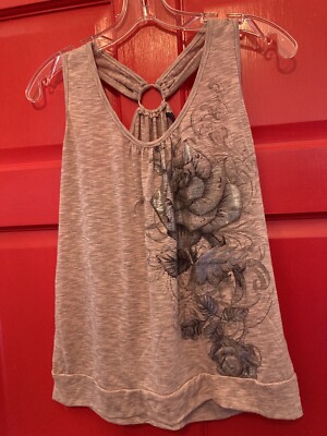 Agenda Women s Pink Floral Print Sleeveless/Tank Shirt