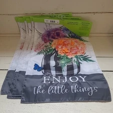 Meadow Creek Embroidered Yard Flag Enjoy The Little Things 11.5" x 18" NEW