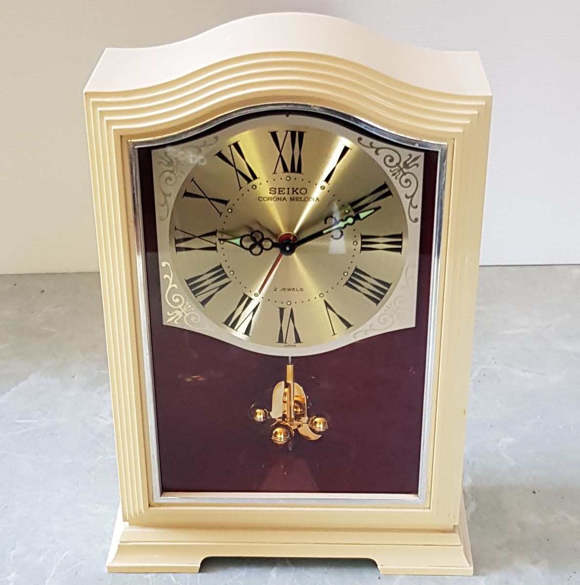 Vintage SEIKO CORONA MELODIA FM503 Desk Clock. Mechanical, Wind Up