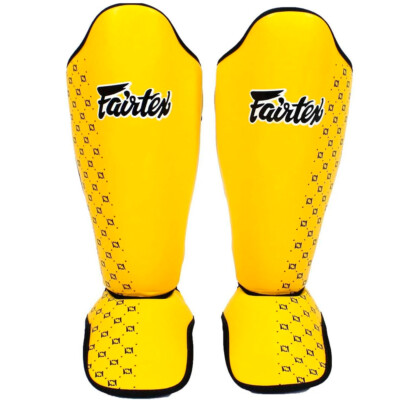 Fairtex Shin Guards SP5 Muay Thai Boxing MMA Kickboxing Shin Pads Yellow