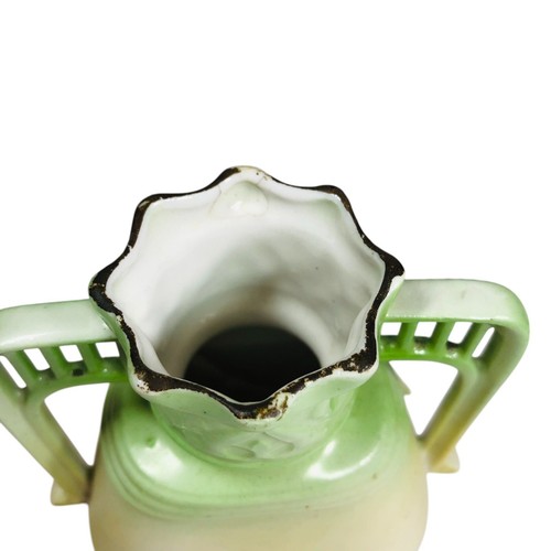 HJ Crown Vienna Art Nouveau Floral Porcelain Vases with Fruit - Set of 2 - Picture 16 of 20