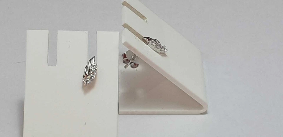 Eleganti Orecchini In Zirconia Cubica 925 Argento Diamante Americano Top - Immagine 3 di 4