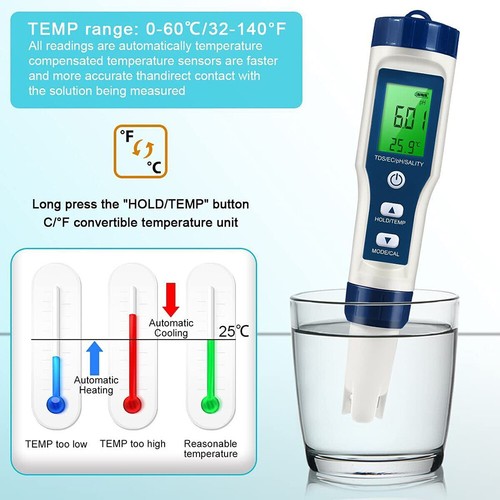 PH/TDS Wert Messgerät Wasser Digital Messer Tester Aquarium Pool Prüfer pH 0-14 - Bild 8 von 13