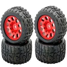 NEW Powerhobby Raptor XL Belted Tires Viper Wheels 4 Arrma Kraton Outcast 8S RED