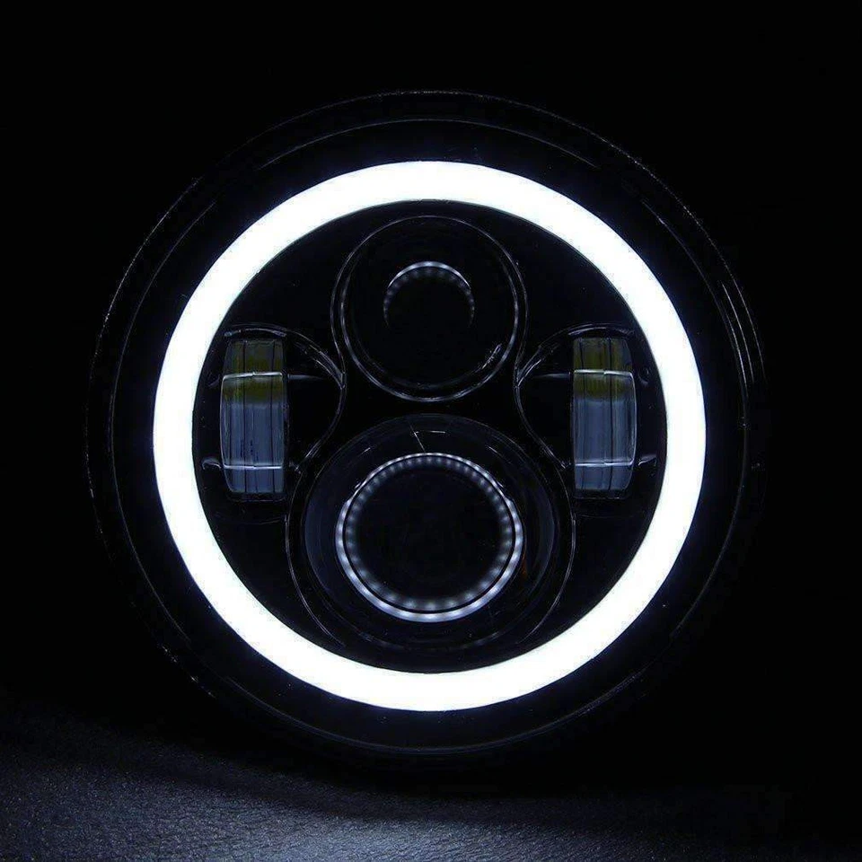 Faros de proyección LED halo negro de 7" para Jeep Wrangler JK JKU TJ 1997-2018 Foto 4 de 4