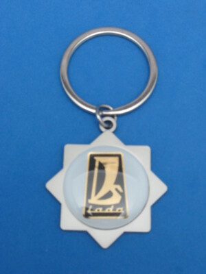 LADA LOGO STAR KEYRING SATIN NICKEL KEY RING CHAIN #121