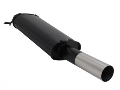 Novus Endschalldämpfer 1 x 76 mm RL - Design Stahl für VW Golf 1 Cabrio - 155