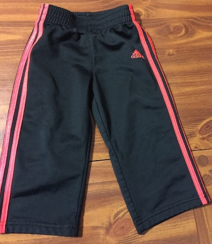 Pantalones deportivos Adidas para niños pequeños/talla 24 meses/negro-neón-naranja/excelente - Imagen 2 de 5