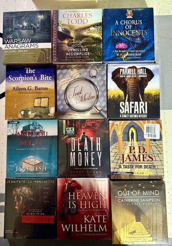 Lot of 12 MYSTERY & DETECTIVE Unabridged Audio Books on CD NEW
