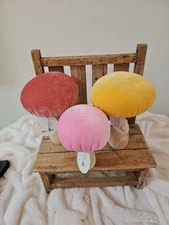 Pastel Mushroom Decor Spring Vibes Velvet