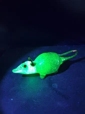 Handmade uranium glass opossum