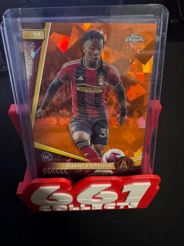 Ajani Fortune 2024 Topps Chrome Sapphire MLS Orange Refractor Atlanta United /25