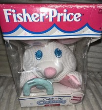 Fisher-Price 1998 Clutch Me Cozy Bunny Plush Thermal Rattle Rare SEALED IN BOX