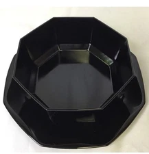 VINTAGE BLACK ARCOROC FRANCE 6 PIECE SALAD SERVING LARGE BOWL 4 SOUP BOWL, PLATE