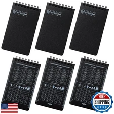 Playbees 6 Pack Waterproof Notebook 3 x 5 top-Spiral Pocket Notepad All Weath