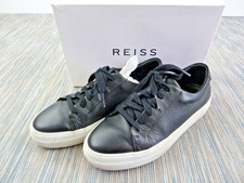 Reiss Trainers Luca Lace-Up Black Leather Size 6 UK / 39 EU / 9 US | RRP £145