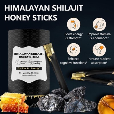 1-3Organic Pure Himalayan Shilajit Sticks with Honeyand Saffron for Energy Boost