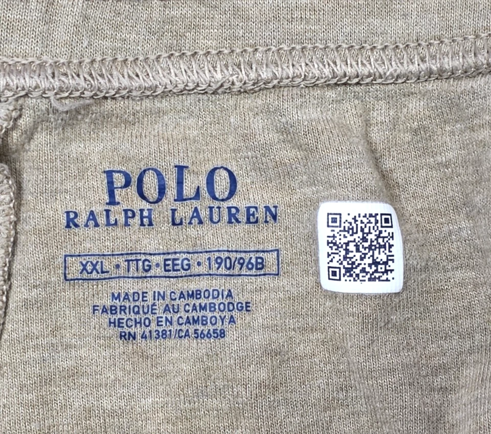 Polo Ralph Lauren бежевый флис пот шорты мужские 2XL на шнурке пони логотип - Изображение 3 из 4