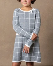 Hope & Henry Windowpane Sweaterdress