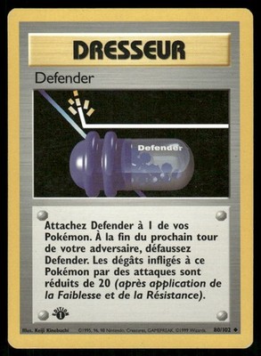 Pokemon Karten Verteidiger 80/102 Base Set 1. Edition WOTC Uncommon NM *FRANZÖSISCH*