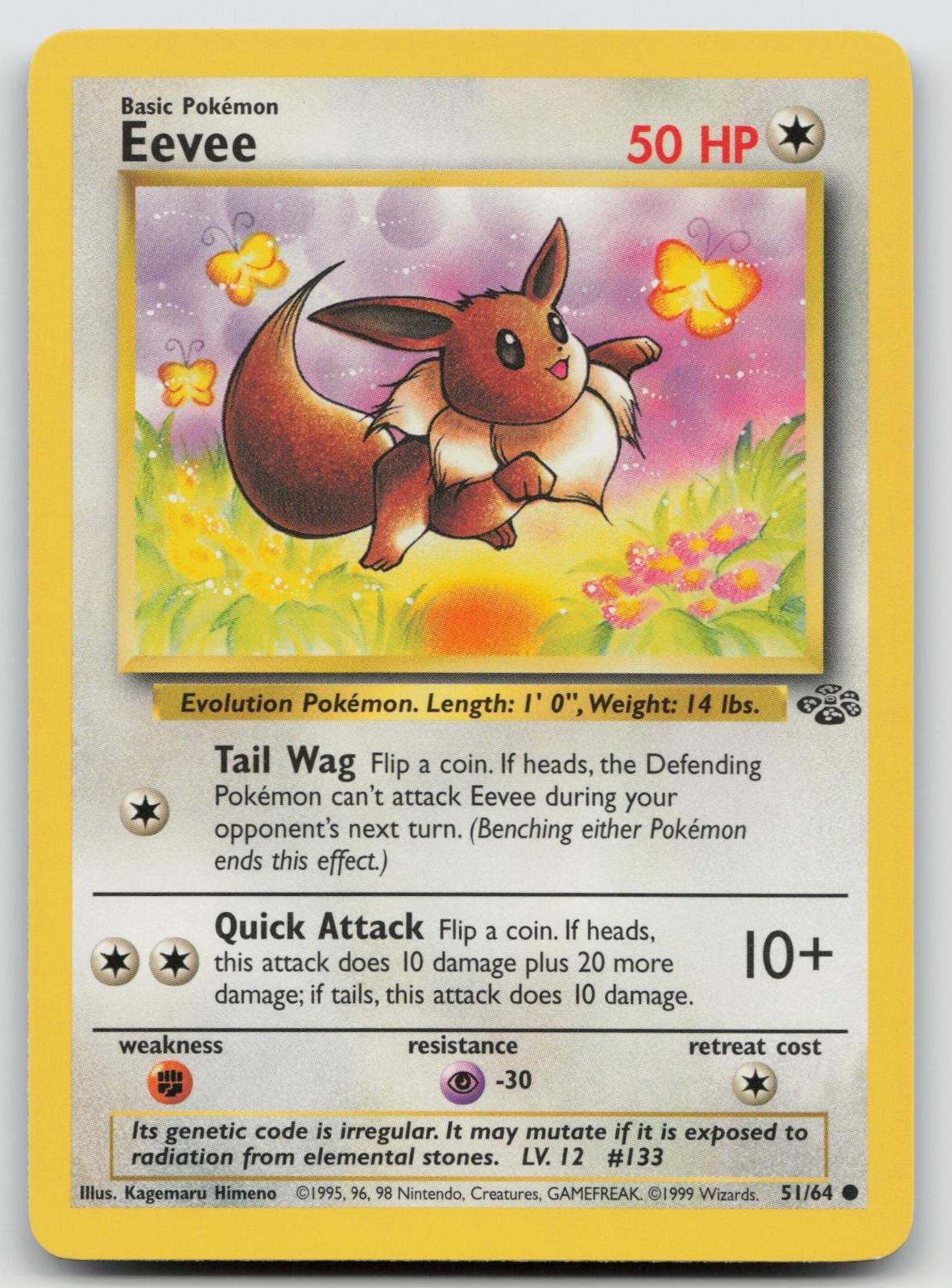 Eevee 51/64 Unlimited Jungle Pokemon NM E147