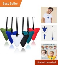 Compact Silicone Chew Necklaces for Sensory Kids - Calming  Focus Boosting
