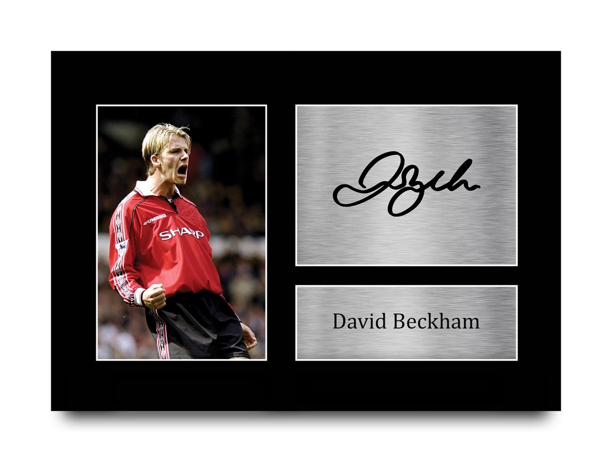 David Beckham Signed Man Utd Pre Printed Autograph Photo