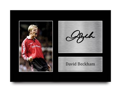 David Beckham Signed Man Utd Pre Printed Autograph Photo