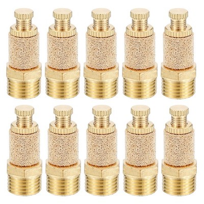 10Pcs Air Pneumatic Mufflers G1/4 Male Top Adjustable Air Flow Speed Controller